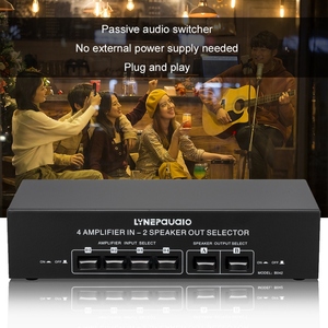 LYNEPAUAIO 4 en 2 salidas Audio Switcher Audio Signal Selector Distribuidor Splitter Box con Banana Jacks Control independiente - Product Image 3