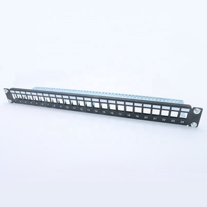 1U冷轧钢19 ''24端口48端口网络布线带接地线的空白配线架CAT6 - Product Image 1