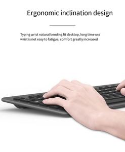 Combinación delgada de teclado y mouse B035 Mocha Gray Silent Notebook Bluetooth Teclado inalámbrico de tres zonas Teclado Bluetooth - Product Image 6