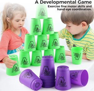 Popüler oyun hız Stack bardaklar özel baskılı 12 adet spor istifleme PP fincan hava çıkışları ile - Product Image 5