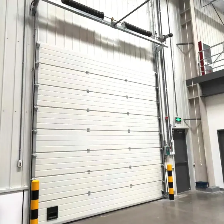 Pintu garasi otomatis bersekat industri untuk gudang, tahan air dan tahan angin untuk pemasangan pintu dan jendela