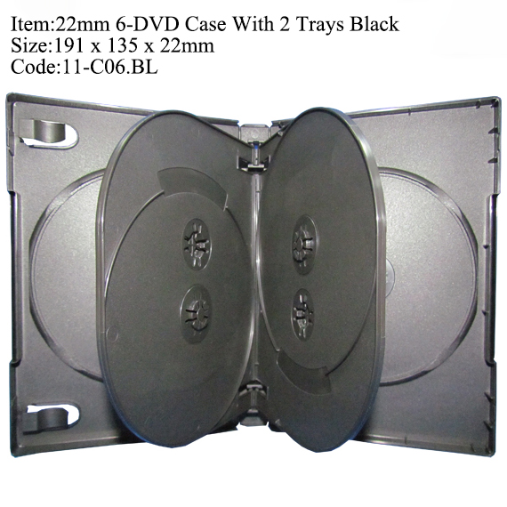 C06 : 22 mm Boîtier 6 DVD Noir