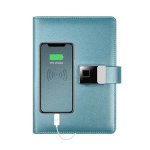 Personalised Secret Diary Finger Lock or Passcode Lock Diary Agenda <strong>Notebook</strong> PU Leather Memo with USB Drive and Power Bank - Product Image 1