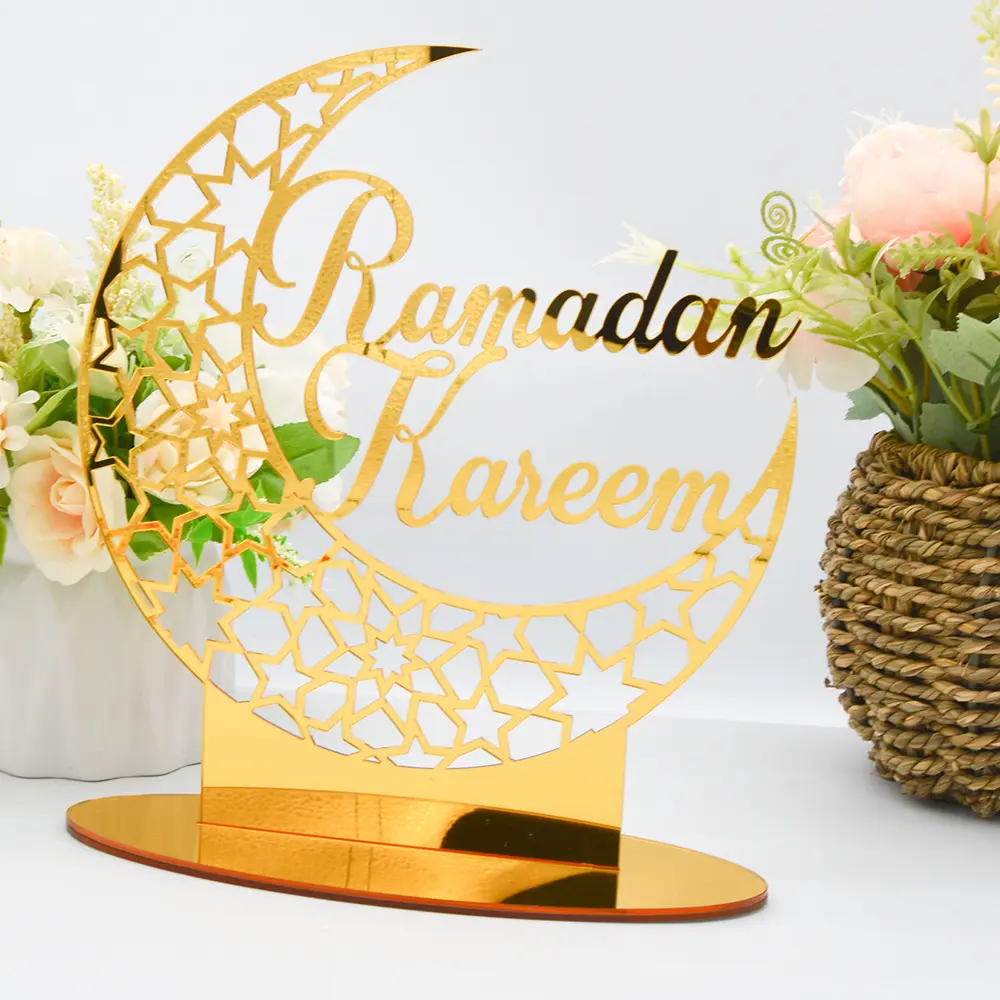 Décoration en acrylique EID Mubarak pour la maison, décoration pour fête musulmane islamique Eid Mubarak, cadeau pour Ramadan Kareem