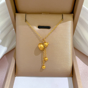 Kadın Ins Net kırmızı klavikula zincir aksesuarları tam vücut titanyum çelik fırın gerçek altın soğuk kolye bağlantı zinciri tarzı - Product Image 6