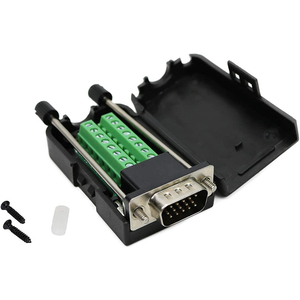 Conector de D-SUB DB15, conector macho de 15 pines a Terminal, placa de conexión de 3 filas, macho de VGA DR15 con funda - Product Image 1