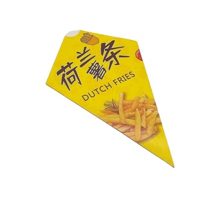 Tek kullanımlık konik fransız patates kızartması kutusu, sivri alt patates kızartması çanta - Product Image 1