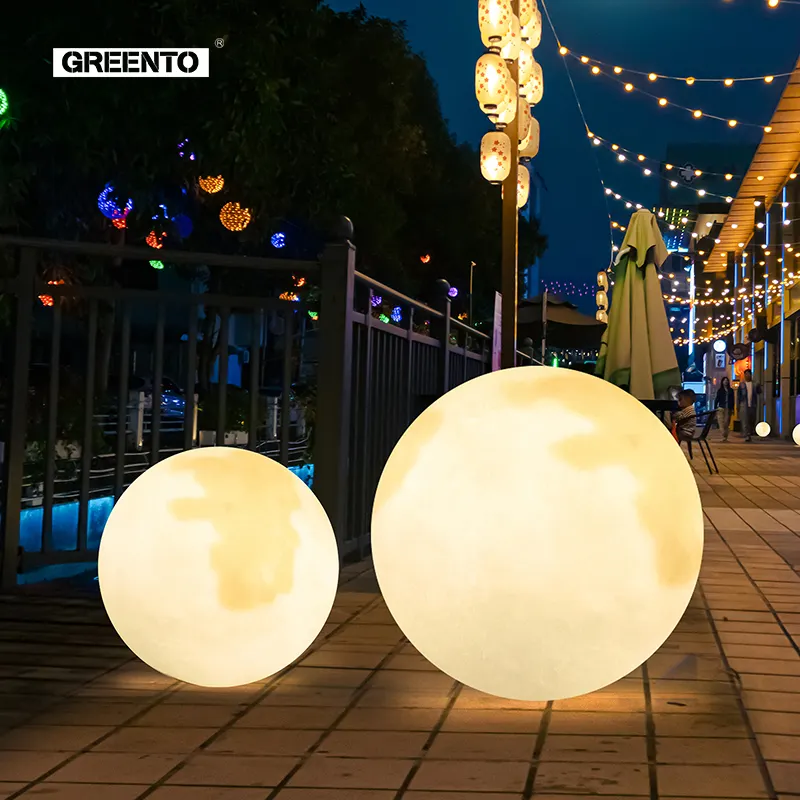 Decoratie Verlichting Moderne Art Deco Hars Planeet En Maan Sculptuur Grote Led Licht Winkelcentrum Tuin Home Decor