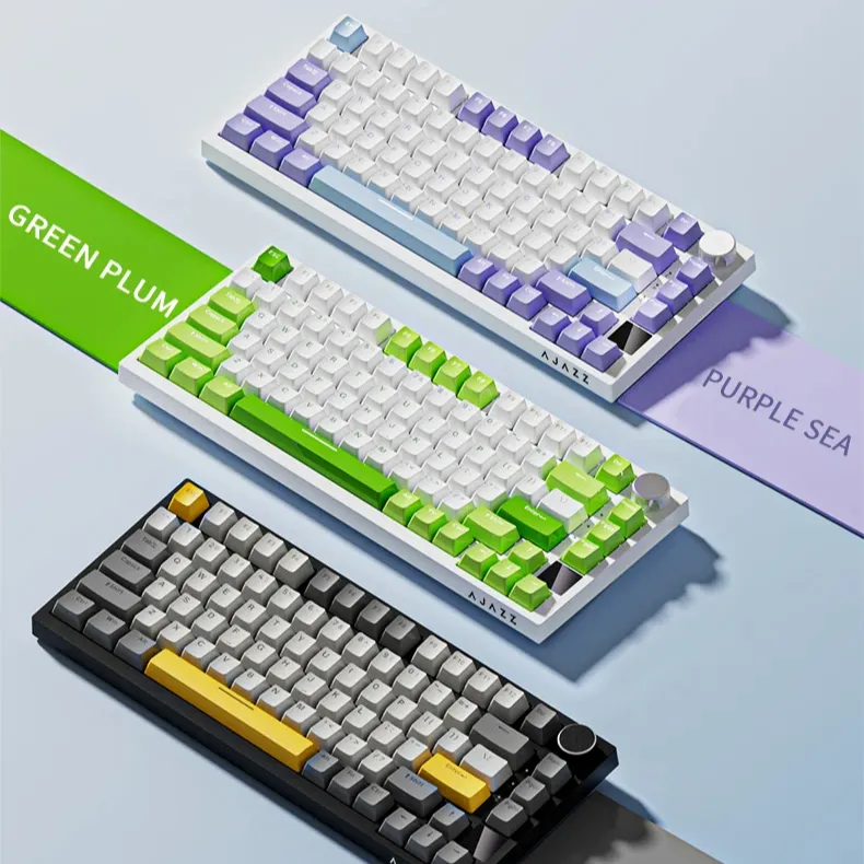 Ajazz AK820 Benutzer definierte 75% mechanische Gaming-Tastatur OEM-Logo Kabel gebundenes USB-RGB-LED-Licht 2.4G Drahtlose Tastatur für PC-Computer