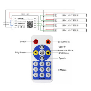 2400IC çok kanallı SPI BT gruplama bireysel dijital Led şerit adresli piksel Led denetleyici SP602E - Product Image 3