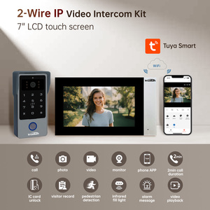 Trudian Smart Home Products 2 cables 7 "Pantalla LCD Smart Tuya puerta Video intercomunicador teléfono timbre sistema de cámara para Villas hogar - Product Image 6