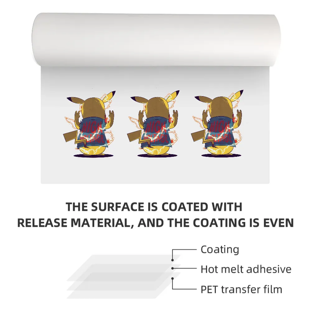 Transfer Dtf Huisdier Film Groothandel Koud Peeling Htv Warmte Pers Pet Film Voor Dtf Printer