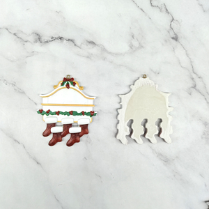 <strong>Merry</strong> Christmas DIY Glitter Stockings Resin Pendant Home Hanging Ornament