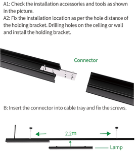 ShineLong doğrusal ışık yukarı ve aşağı ışık ip20 yüksek ışık 170lm/w DALI 0/1 ~ 10V kesintisiz bağlantı - Product Image 2