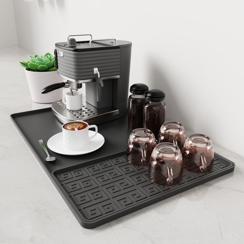 Tapis de machine à café deux-en-un noir, modèle classique Palp Pad-4830