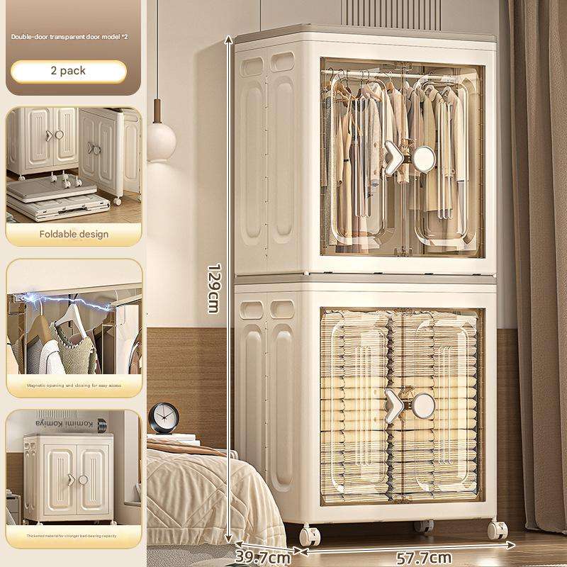 two pack-double door-transparent foldable with pulley