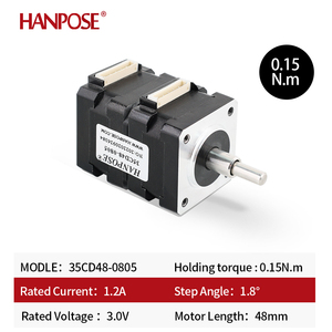 Hanpose 35cd48-0805 Micro động cơ hai trục 0.15n. m có thể được chuyển tiếp và đảo ngược CNC 3D Máy in hai lớp động cơ bước - Product Image 2