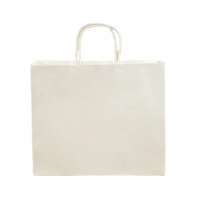 Vente en gros, sac en papier Kraft à emporter de qualité alimentaire, sac d'emballage de poulet frit blanc