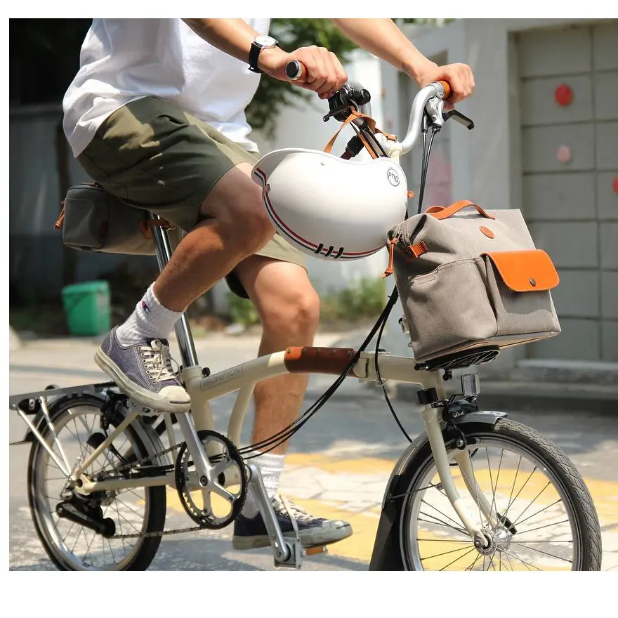HIBO-marcos de BOLSA PARA BICICLETA brompton, bolsa de manillar de bloque delantero para bicicleta plegable brompton
