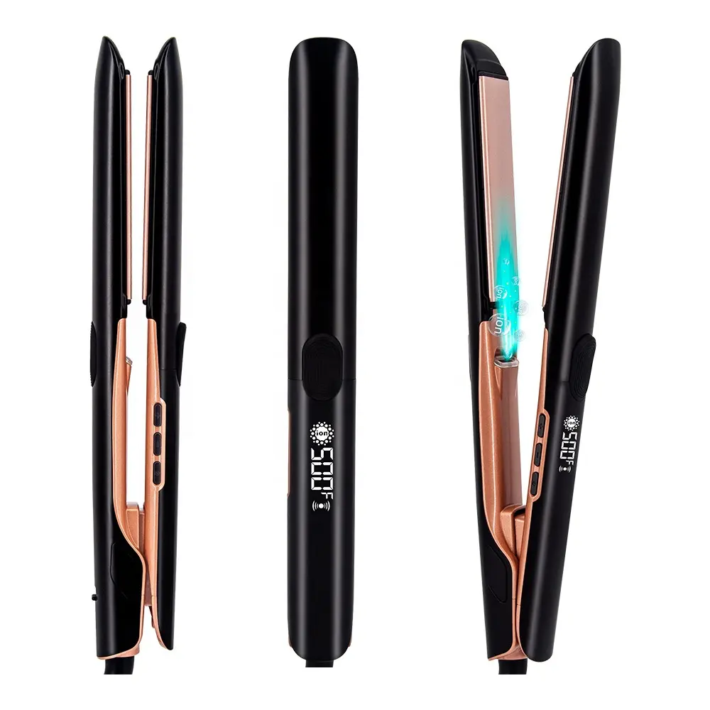 Manufacturer Hair Curler And Straightener 2 In 1 Vibration Negative Ion Hair Straightener