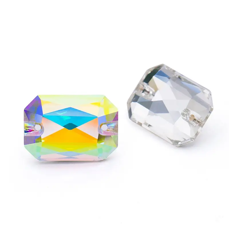 Toptan kristaller dikmek cam elmas Glitter fantezi taş sekizgen Rhinestones çanta için giysi takı