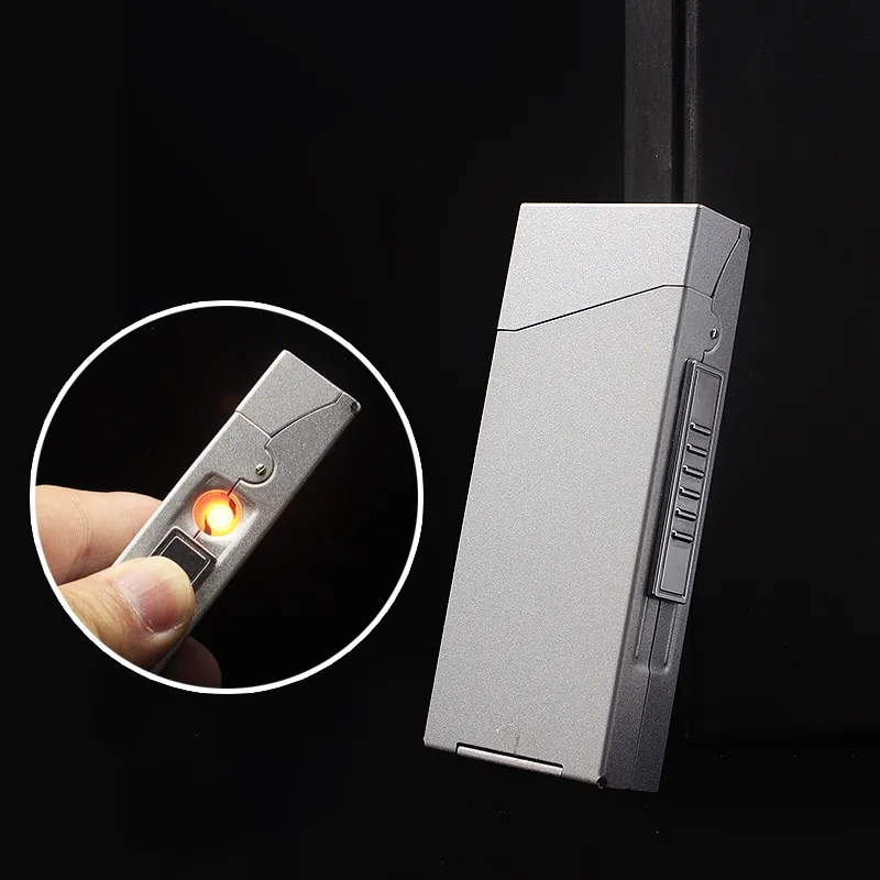 KY Hold 18pcs Cigarettes Ladies Rechargeable Usb Creative Portable Outdoor Metal Cigarette Case Lighter