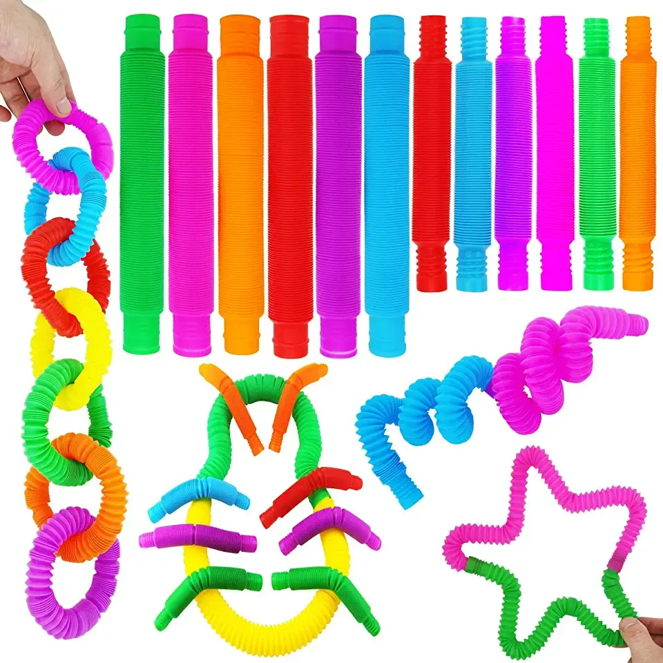 Fidget Toys-Tube Sensory Fidgets Toys for Kids and Adults Pipe Sensory Tools for Stress and Anxiety Relief