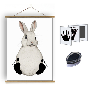 Popular in <strong>Canada</strong> Pet or Baby Hand and Footprint Kit Baby with Canvas Magnetic Wood <strong>Frame</strong> with Ink Pad - Product Image 2