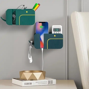 TX Caja de almacenamiento multifuncional montada en la pared Estante de control remoto para teléfono Estante de almacenamiento para Baño - Product Image 3