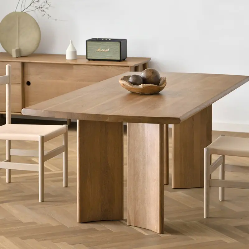 Mesa de jantar retangular de madeira luxuosa, móveis de madeira moderna para sala de jantar, mesa de jantar de boa qualidade, madeira maciça tradicional