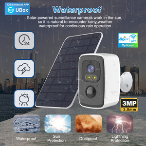 4G WiFi pannello solare alimentato a casa sistema di telecamere di sicurezza Mini sensore di movimento di visione notturna Memory Card Mini telecamera di sicurezza solare - Product Image 5