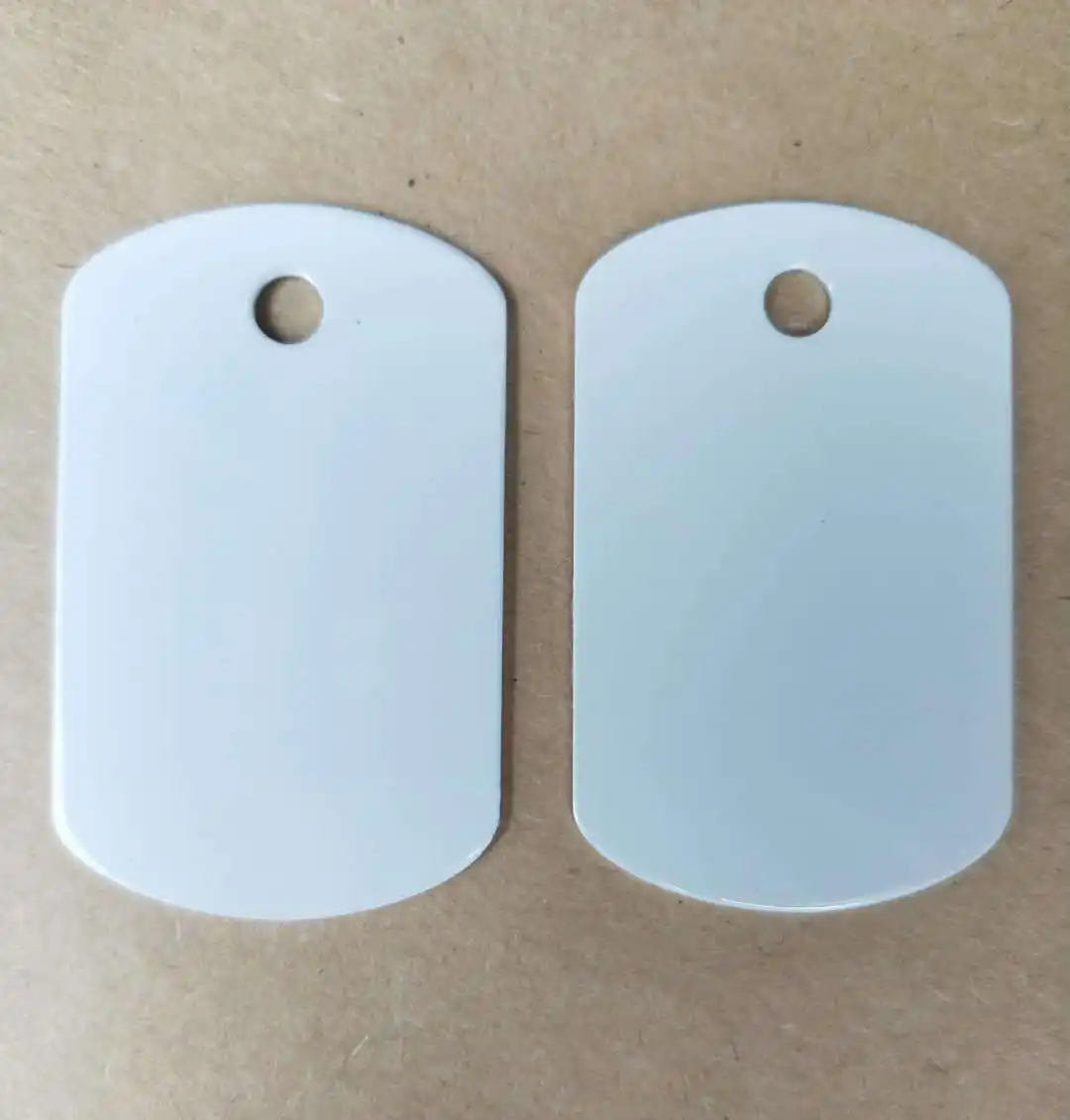 Hot Selling Blank Metal Elliptical Shape Large 3g Dog Tag Necklace Sublimation With White Nickel Color