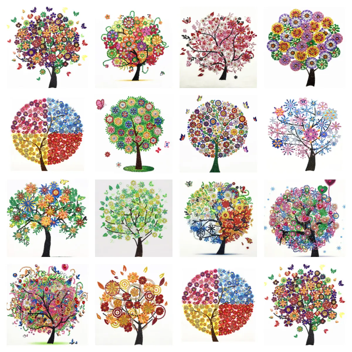 Wholesale diamond painting four seasons tree collection DIY crystal diamond painting 5D special shape diamond painting