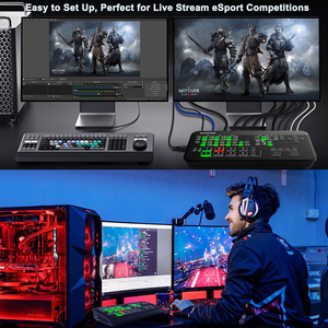 Canales de audio mini multicámara 4K conmutador de video conmutación de video HDMI conmutador mezclador de transmisión en vivo
