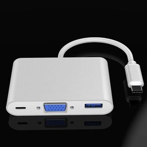 USB C至VGA适配器多端口60w快速充电usb-c集线器，带C型PD和用于视频捕获设备的USB 3.0 - Product Image 1