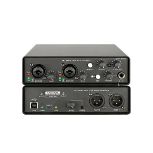 Interfaz de audio USB profesional con controlador ASIO 48V Phantom Power para transmisión de estudio en vivo y podcasts - Product Image 1