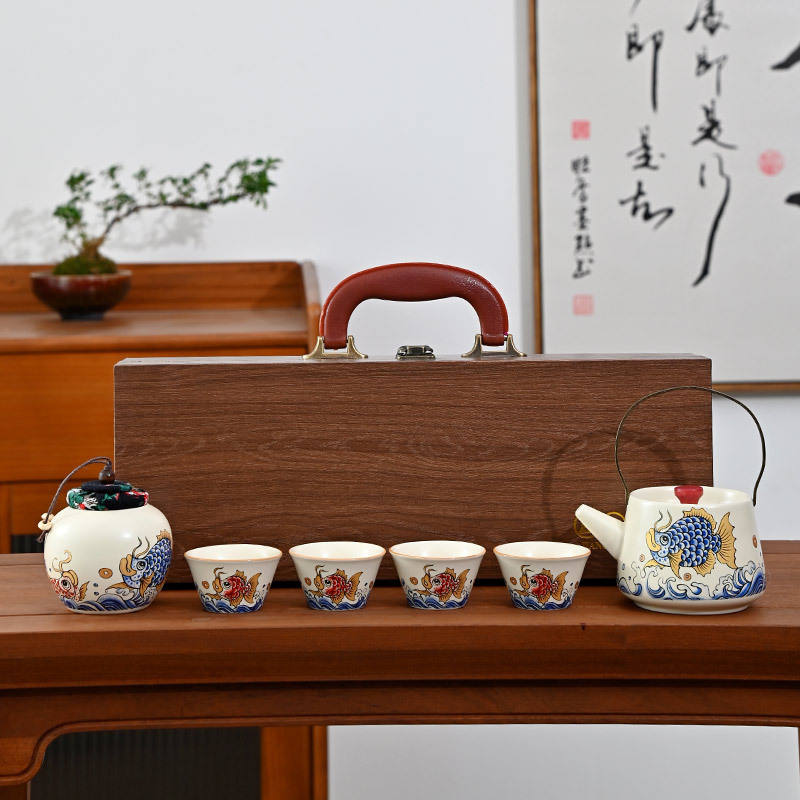 Caja de madera con asa - Abundancia cada año - Ya Huang