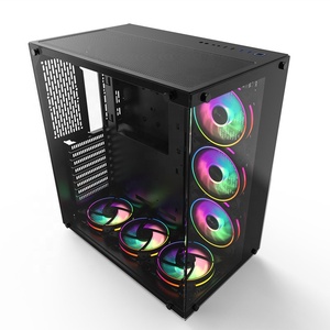 Grandes características Sistema de refrigeración por agua Panel de vidrio templado computadora PC GAMER ATX computadora vertical GAME MATX Gaming case - Product Image 6