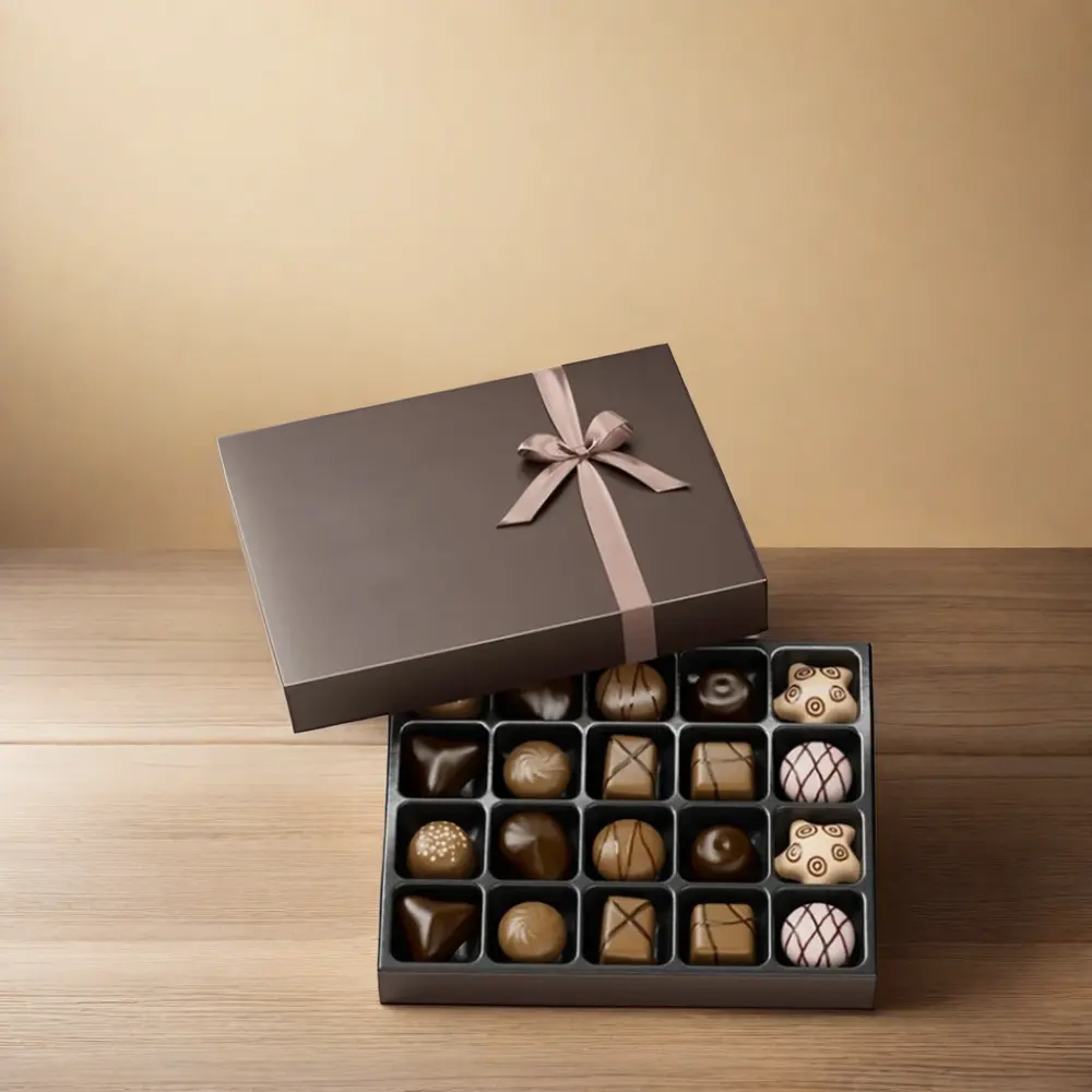 Eco Friendly vacío de oro hoja Logo cartón personalizado Logo cartón Chocolate caramelo regalo caja de embalaje