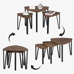 Mesa de centro de anidación, Juego de 3 mesas laterales de Metal modernas - Product Image 6
