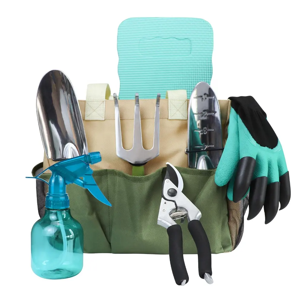 Conjunto de ferramentas de jardinagem, kit com 3 peças de ferramentas manuais de jardinagem, pulverizador, joelheira e garras de jardinagem, ferramentas de jardinagem