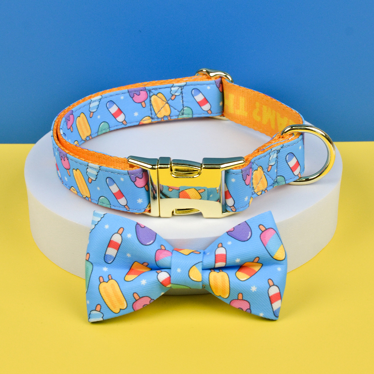 Blue Ice Cream Collar+Bow Tie