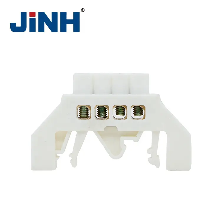 JINH cobre terminales en carril Din instalado JHS03 serie 4P Neutral de puesta a tierra de autobús de cobre Terminal