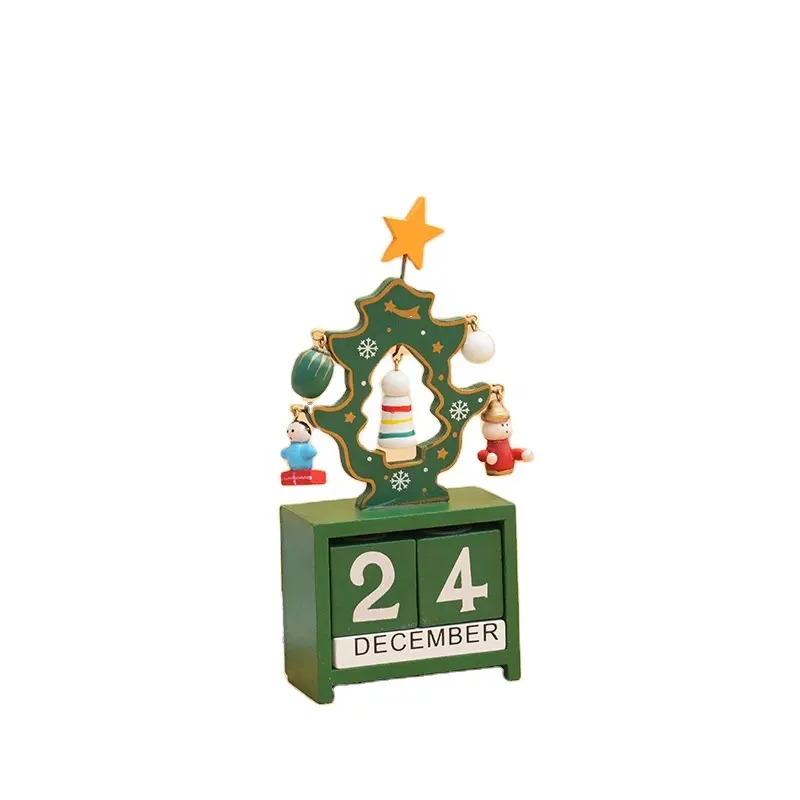 Coplent regali di natale giocattoli per bambini in legno da tavolo calendario calendario ornamento albero di natale calendario perpetuo