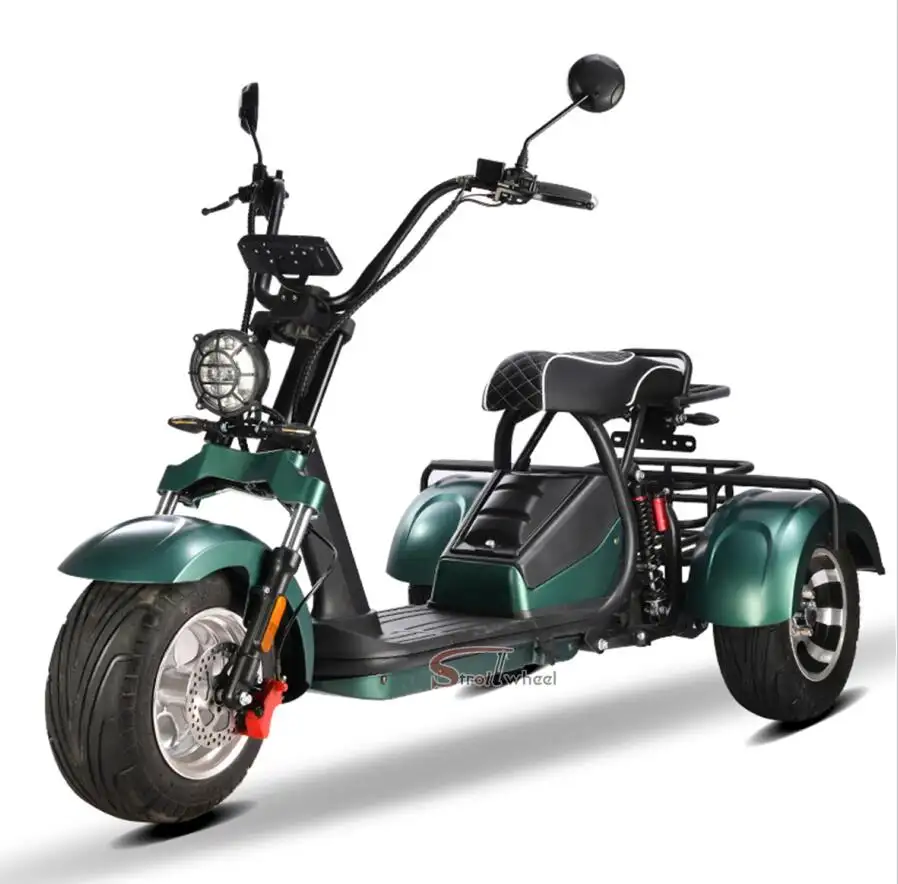 Citycoco-patinete eléctrico de 3 ruedas, 2000w, Batería de 60v y 20ah, scooter Eléctrico, helicóptero, triciclo, almacén de la UE