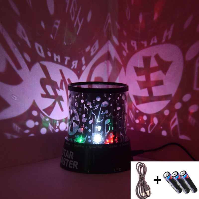 Feliz Cumpleaños Luz Nocturna Pequeña + Guirnalda de Luces + Batería - Caja de Color