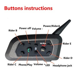 Motorcycle Bluetooth <strong>Intercom</strong> <strong>System</strong> - <strong>Wireless</strong> Communication, 1200m Range IP67 Waterproof <strong>Group</strong> Riding &amp; Helmet Headset - Product Image 3