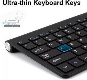 Mini teclado y ratón retroiluminado RGB inalámbrico portátil de 2,4G, diseño delgado para uso en la Oficina y el hogar