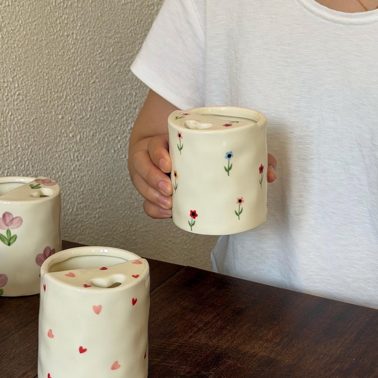 Tasse 300ml tulipes blanches et colorées