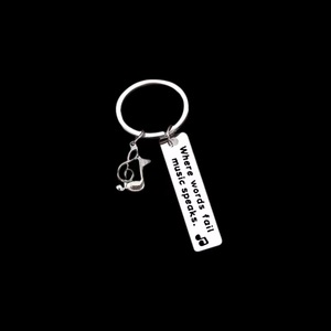 השראה מתנות שרשרת מפתחות הערה keychain איפה מילים להיכשל מוסיקה מדבר מקלדת סטודנט מוסיקה תלמיד מוסיקה מתנה מוסיקאים keychain